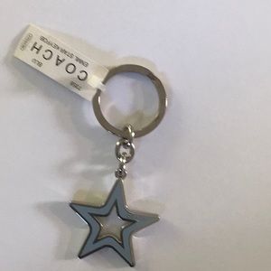 Coach Silver & blue Star Keyfob